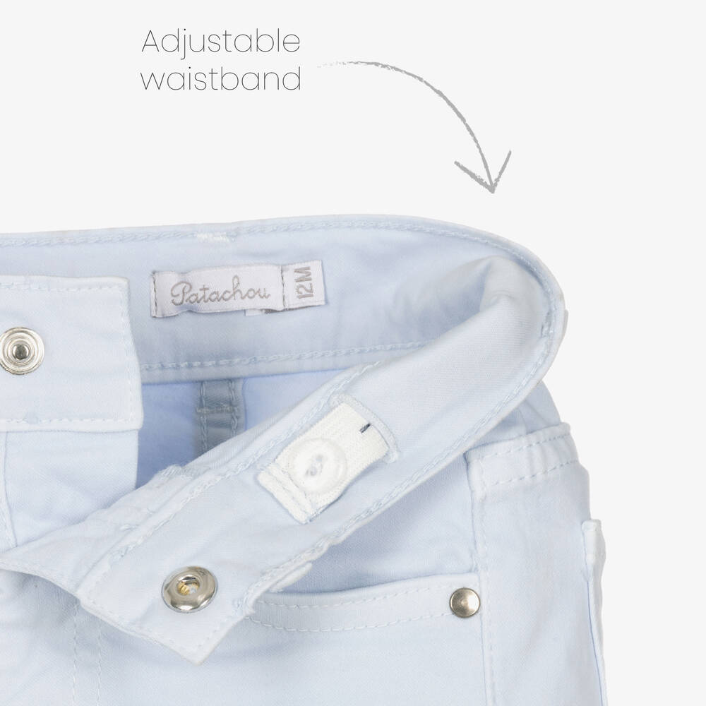 Patachou-Boys Blue Cotton Trousers | Childrensalon Outlet