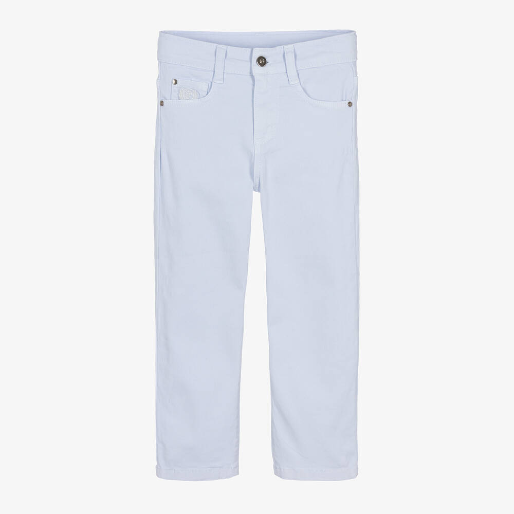 Patachou-Boys Blue Cotton Twill Trousers | Childrensalon Outlet