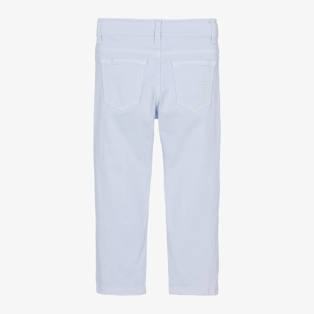 Patachou-Boys Blue Cotton Twill Trousers | Childrensalon Outlet