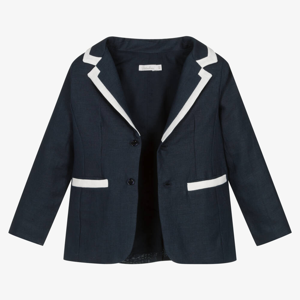 Patachou-Boys Blue Linen Shorts Suit | Childrensalon Outlet