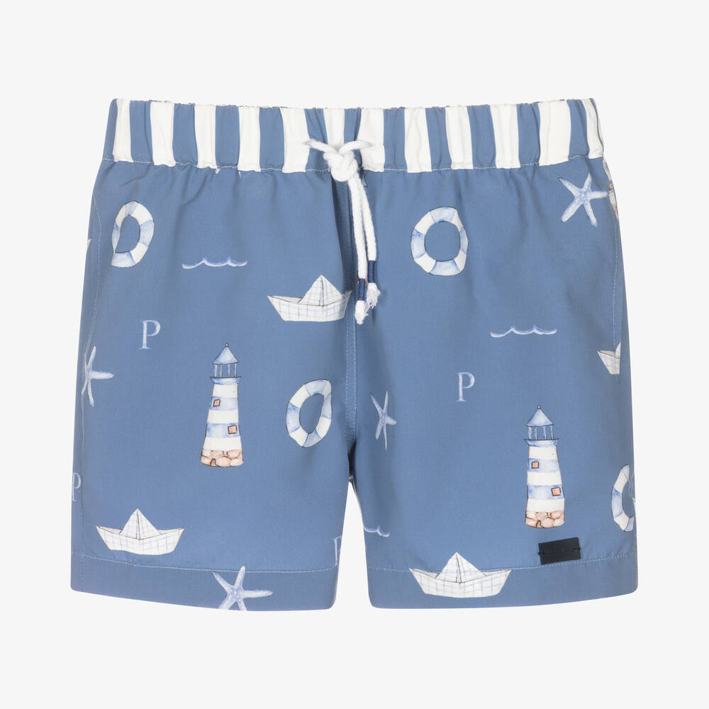 Patachou - Голубые плавки-шорты в морском стиле | Childrensalon