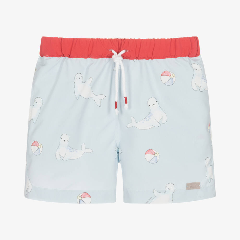 Patachou - Blaue Seelöwen-Badeshorts (J) | Childrensalon