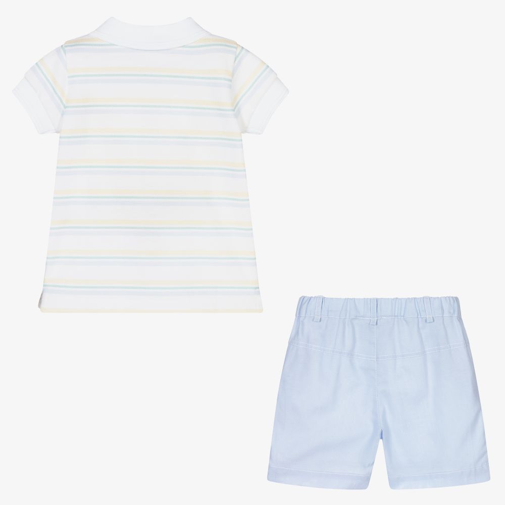 Patachou-طقم شورت قطن لون أزرق باهت للأولاد | Childrensalon Outlet
