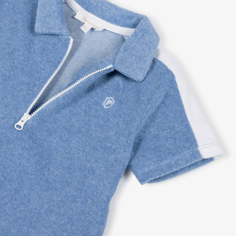 Patachou-Boys Blue Towelling Shorts Set | Childrensalon Outlet