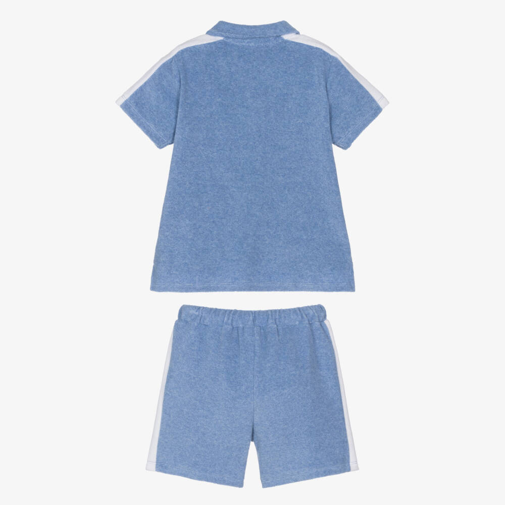 Patachou-Boys Blue Towelling Shorts Set | Childrensalon Outlet