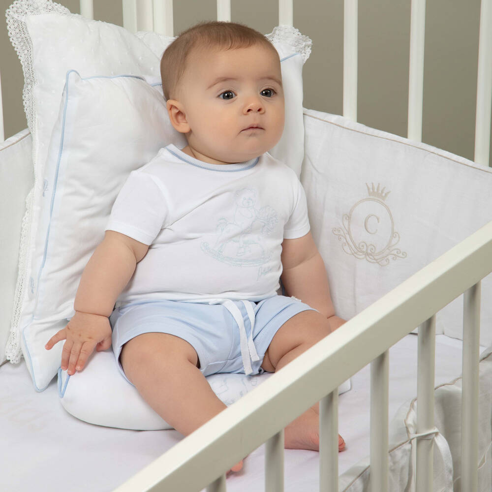 Patachou-Boys Blue & White Cotton Ensemble | Childrensalon Outlet