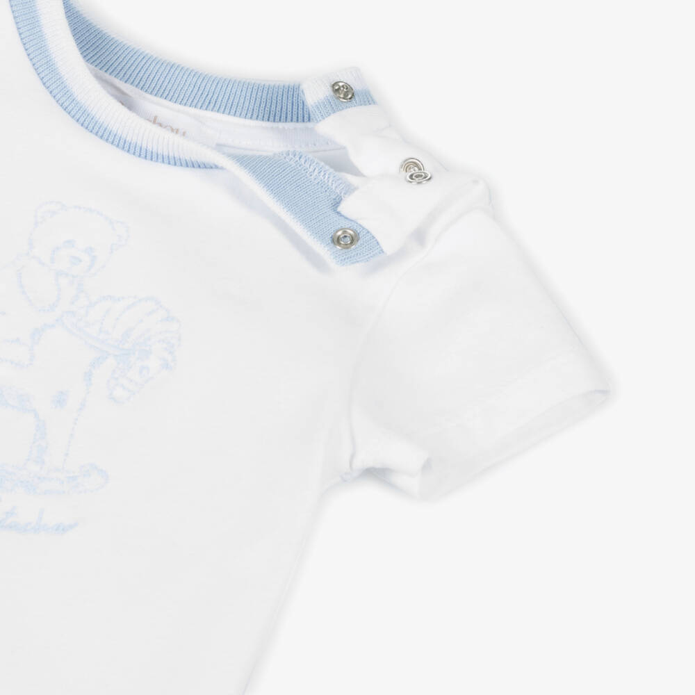 Patachou-Boys Blue & White Cotton Ensemble | Childrensalon Outlet