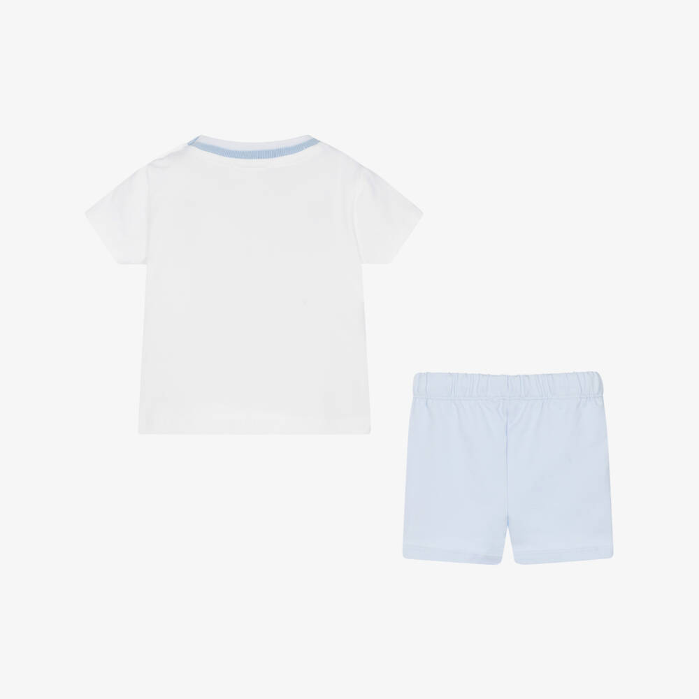 Patachou-Boys Blue & White Cotton Ensemble | Childrensalon Outlet
