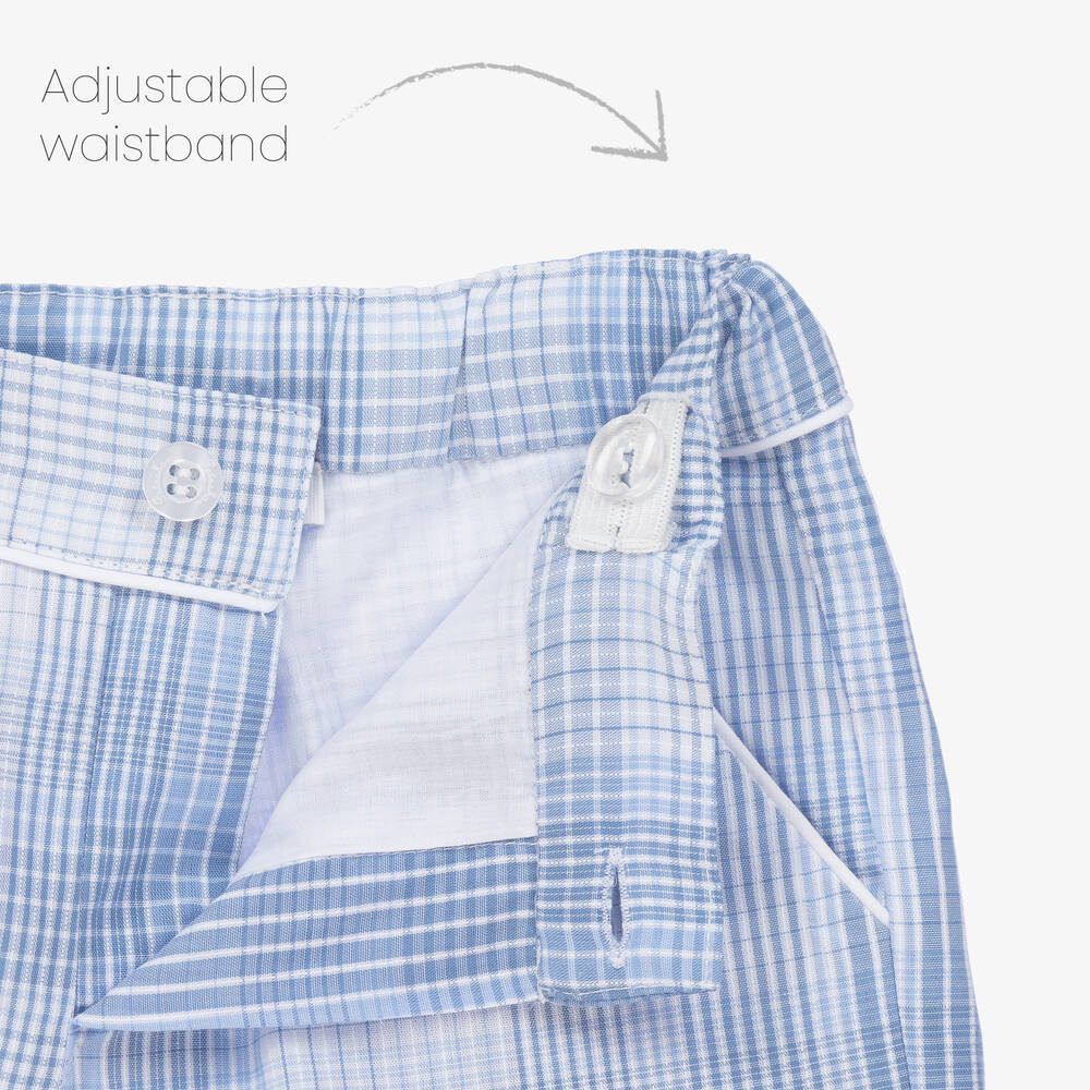 Patachou-طقم شورت قطن جيرسي لون أبيض وأزرق للأولاد | Childrensalon Outlet