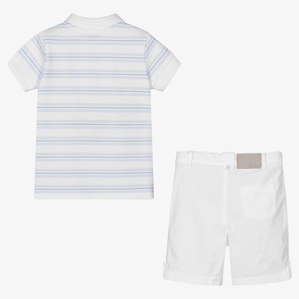 Patachou-Boys Blue & White Shorts Set | Childrensalon Outlet