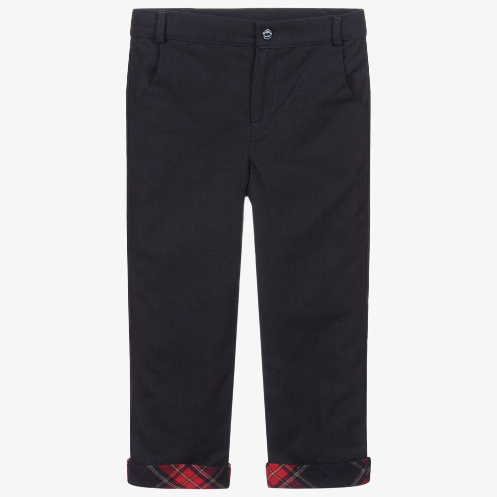 Patachou-Boys Blue Wool Trousers | Childrensalon Outlet