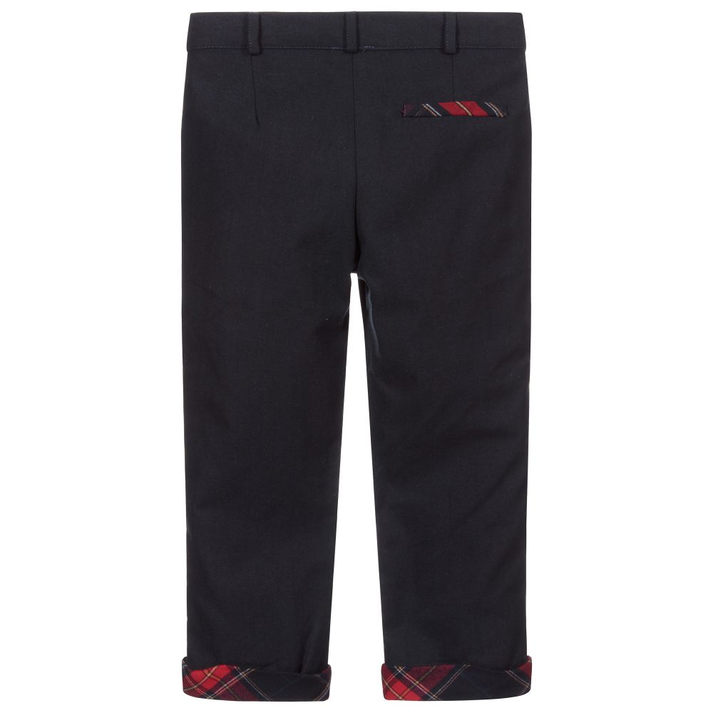 Patachou-Boys Blue Wool Trousers | Childrensalon Outlet
