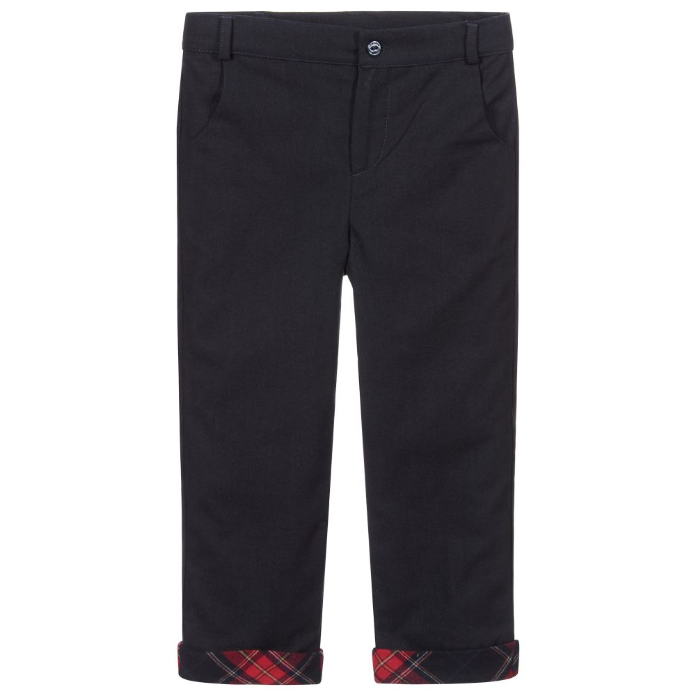 Patachou - Boys Blue Wool Trousers | Childrensalon