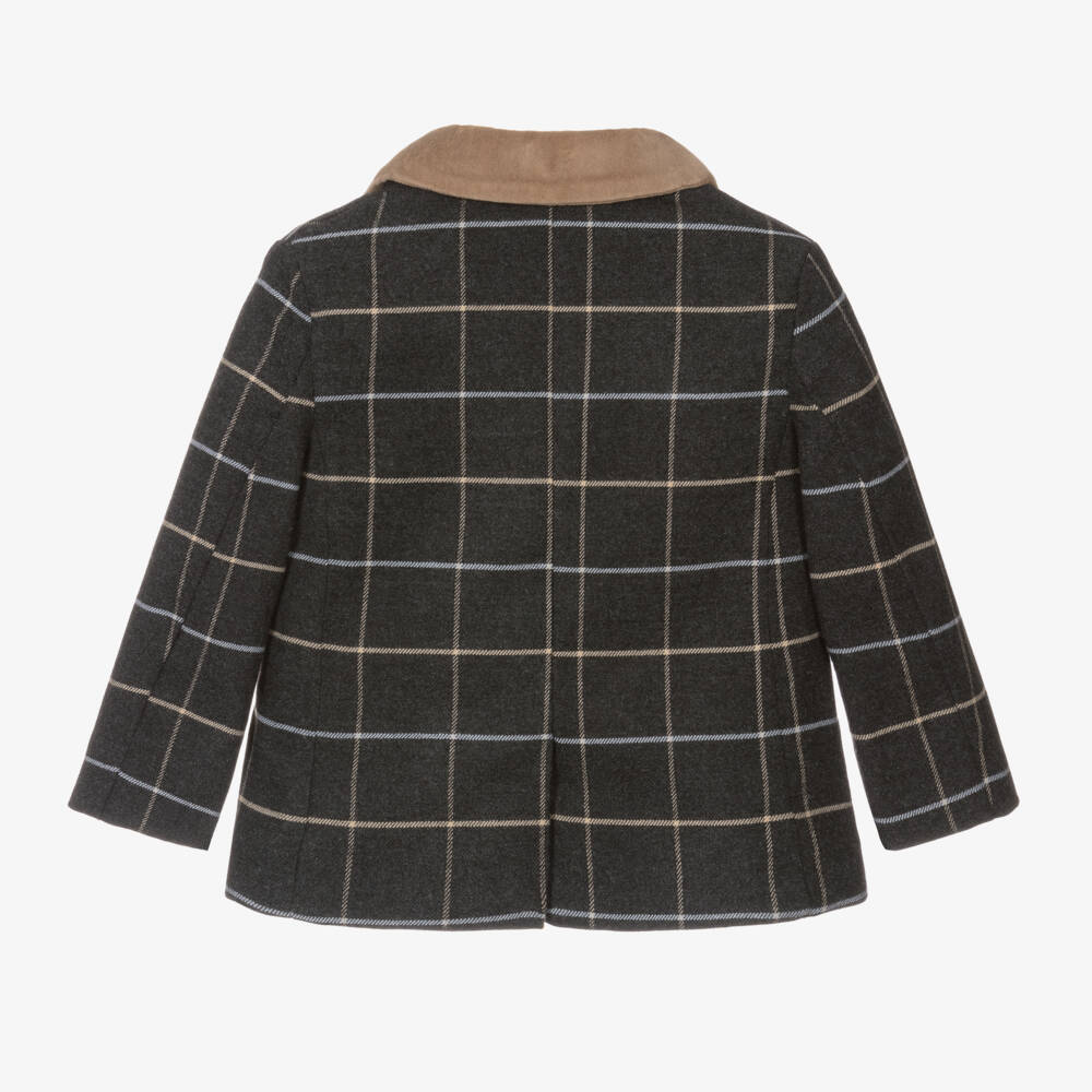 Patachou-Boys Charcoal Checked Jacket | Childrensalon Outlet