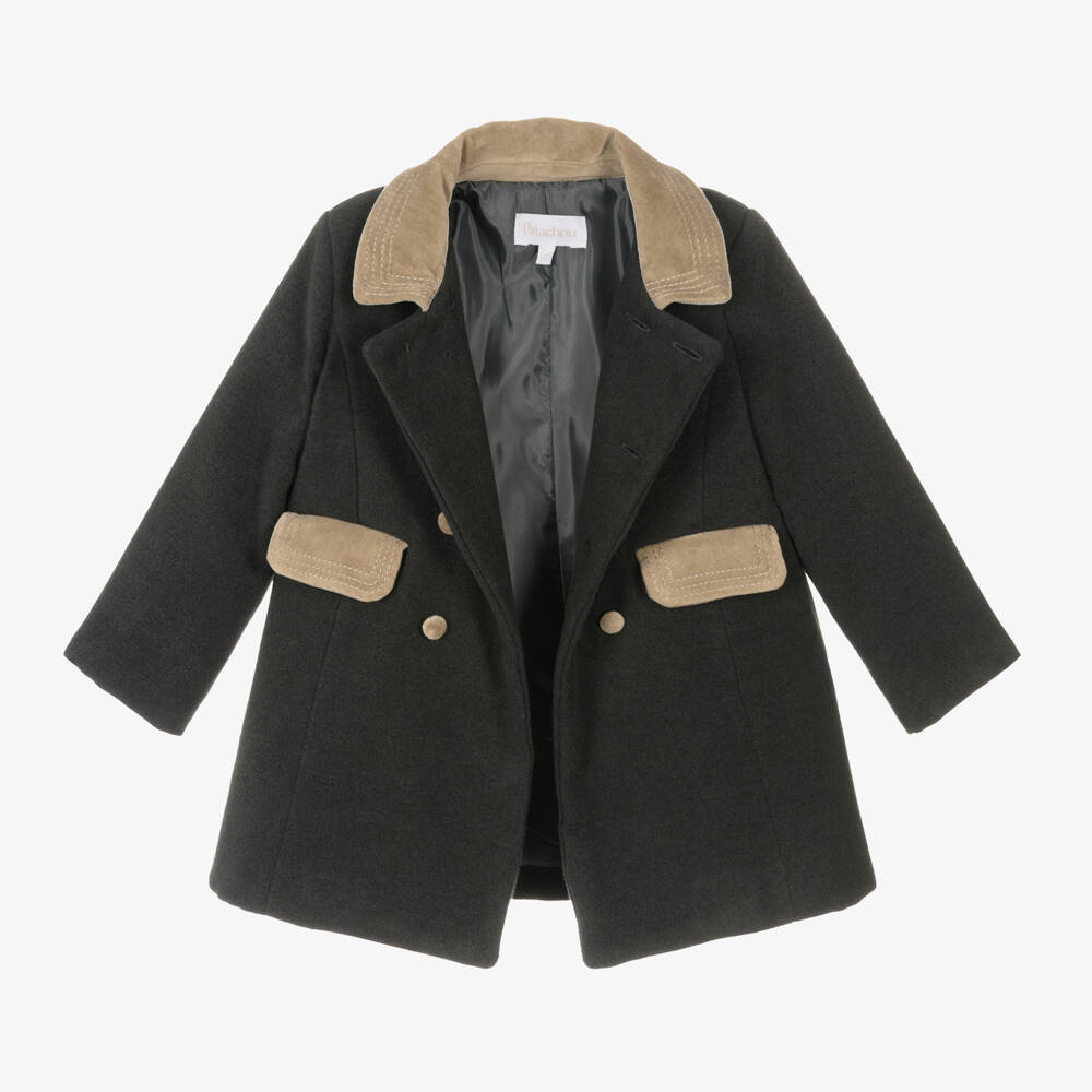 Patachou- معطف أولاد لون رمادي فحمي | Childrensalon Outlet