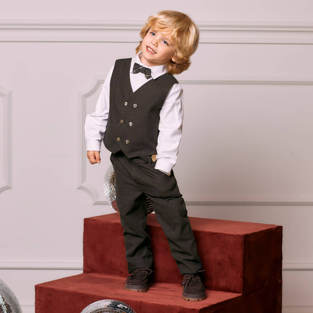 Patachou-Boys Charcoal Formal Trousers | Childrensalon Outlet