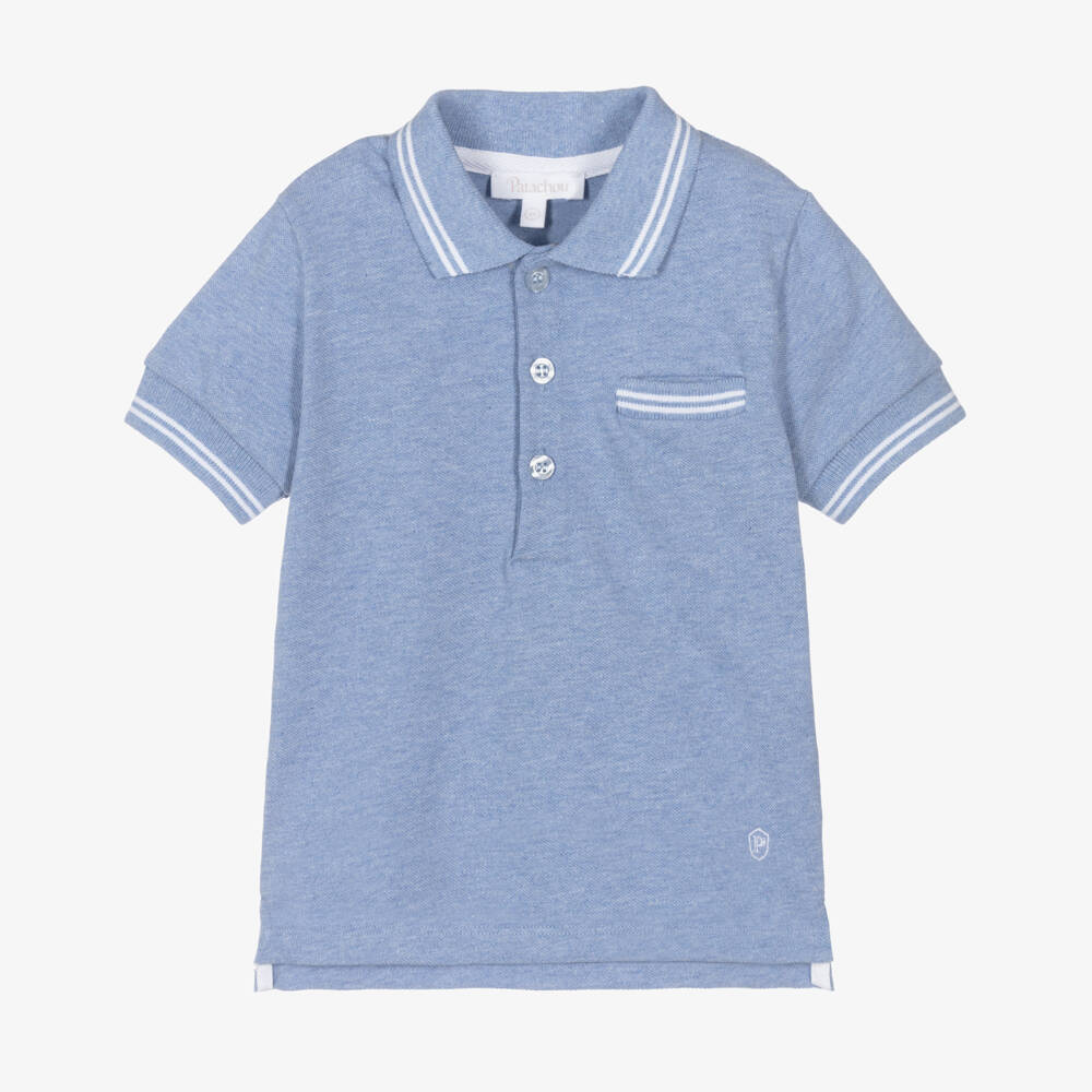 Patachou-Boys Classic Blue Cotton Polo | Childrensalon Outlet