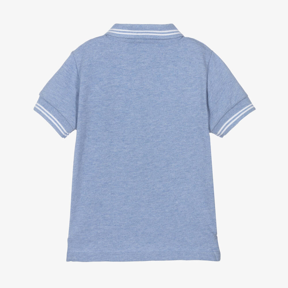 Patachou-بولو كلاسيكي أزرق قطن للأولاد | Childrensalon Outlet