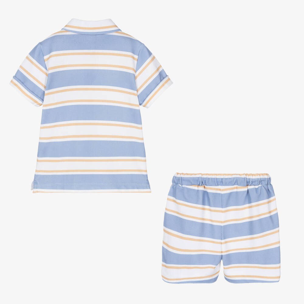 Patachou-Boys Classic Blue Stripe Short Set | Childrensalon Outlet