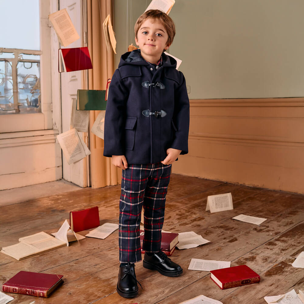 Patachou-Классическое синее пальто с капюшоном для мальчиков | Childrensalon Outlet