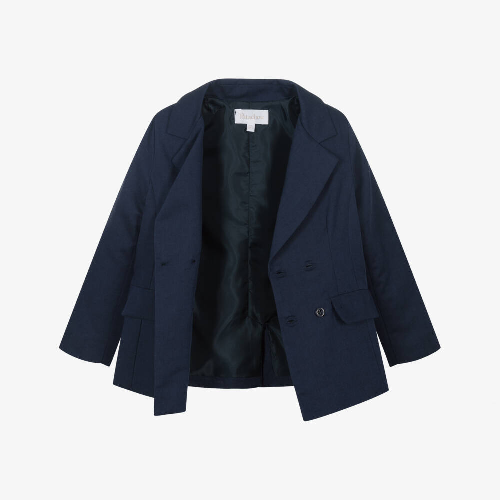 Patachou-Boys Classic Navy Linen Ensemble | Childrensalon Outlet