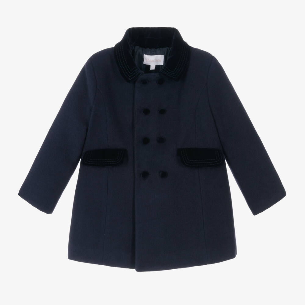 Patachou-Boys Classic Navy Long Coat | Childrensalon Outlet