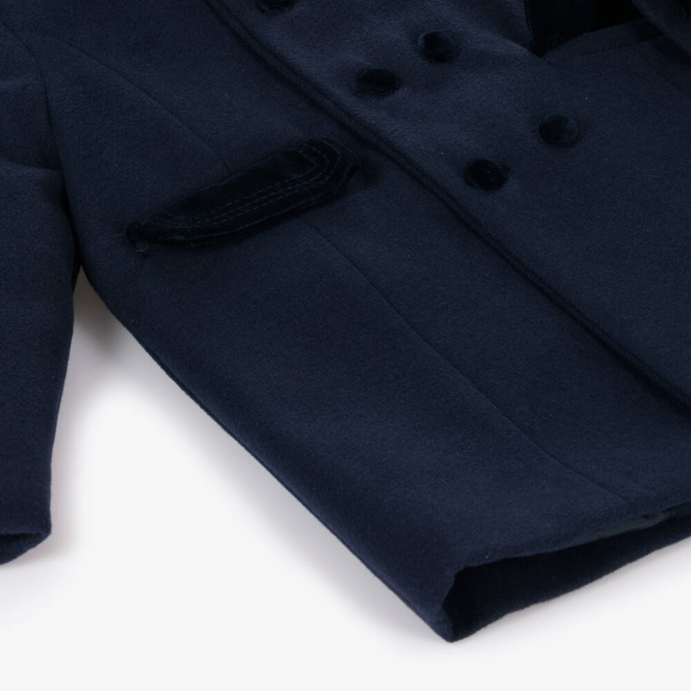 Patachou-Boys Classic Navy Long Coat | Childrensalon Outlet