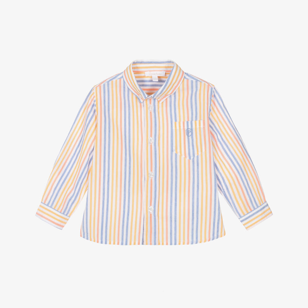 Patachou-Boys Colorful Stripe Cotton Shirt | Childrensalon Outlet