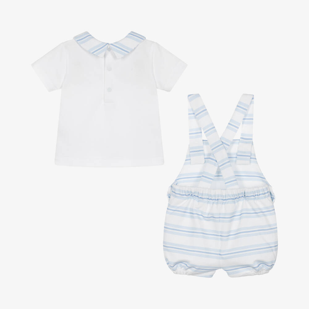 Patachou-Хлопковые синие полосатые комбинезоны для мальчиков | Childrensalon Outlet