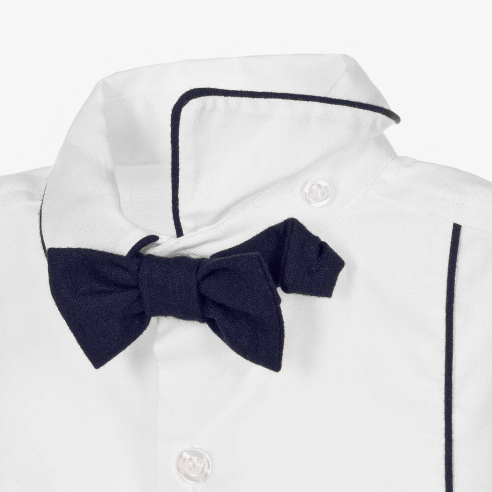Patachou-Boys Cotton Shirt with Bow Tie | Childrensalon Outlet