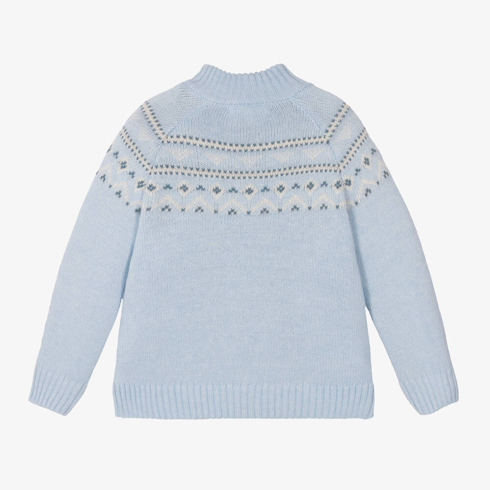 Patachou-Boys Cozy Blue Fair Isle Knit | Childrensalon Outlet