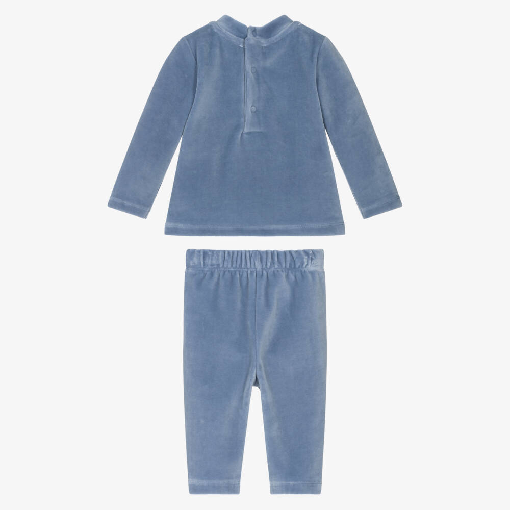 Patachou-Уютный синий велюровый комплект для мальчиков | Childrensalon Outlet