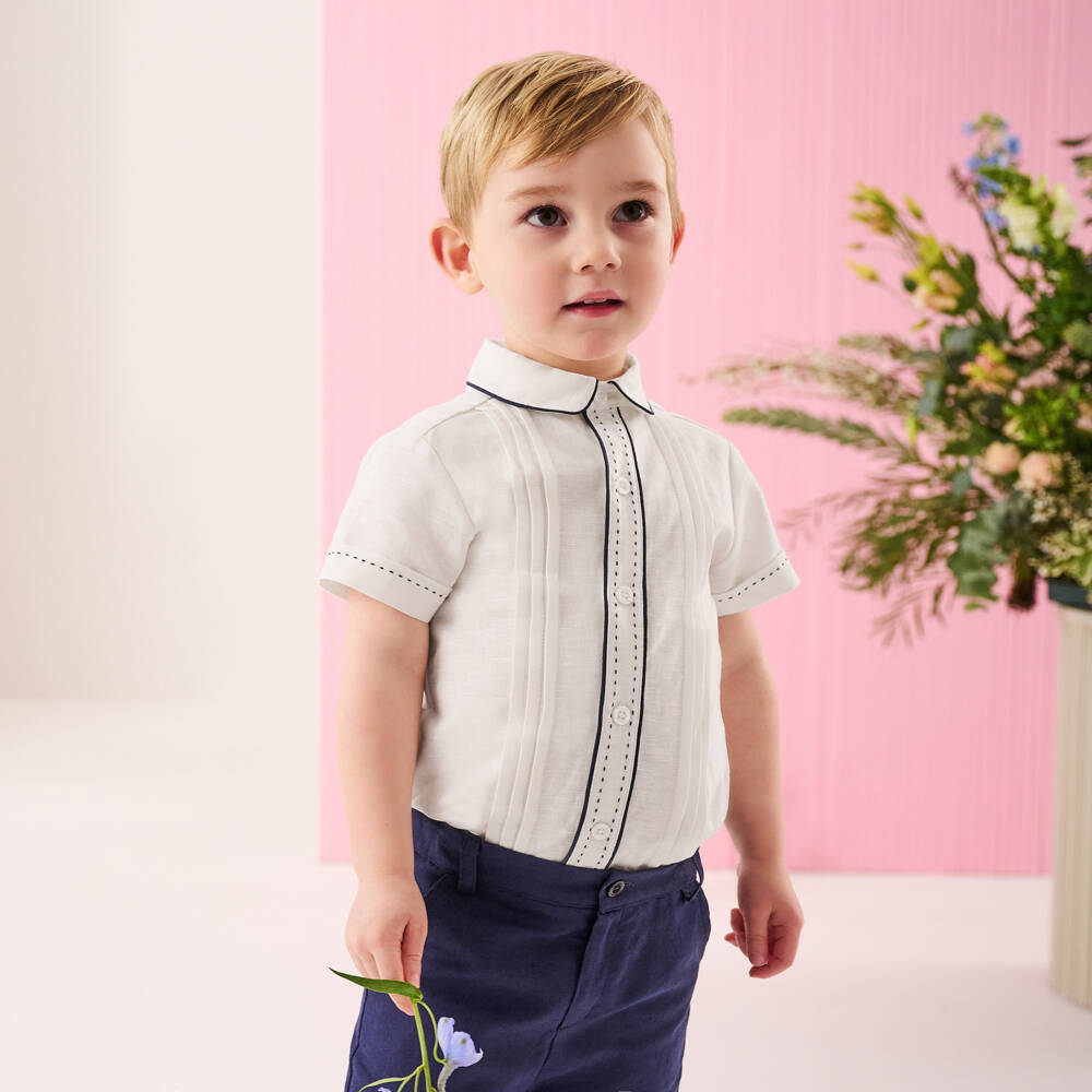 Patachou-Летний комплект кремовый и синий для мальчиков | Childrensalon Outlet