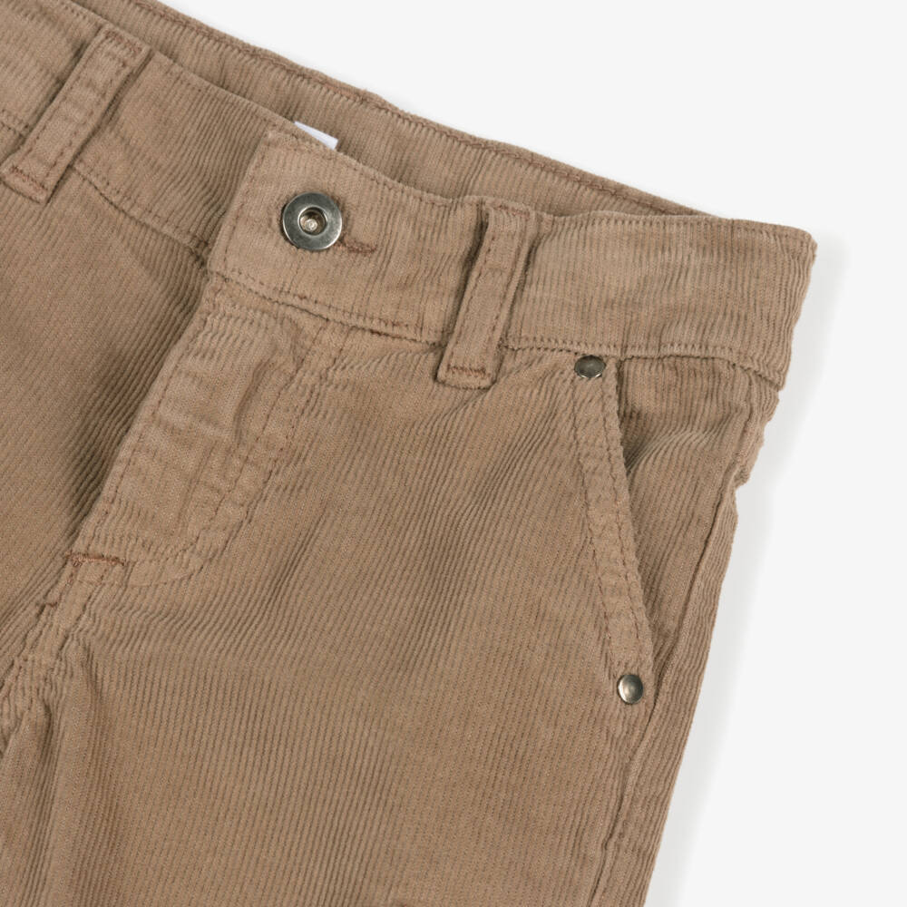 Patachou-Boys Dark Beige Corduroy Trousers | Childrensalon Outlet