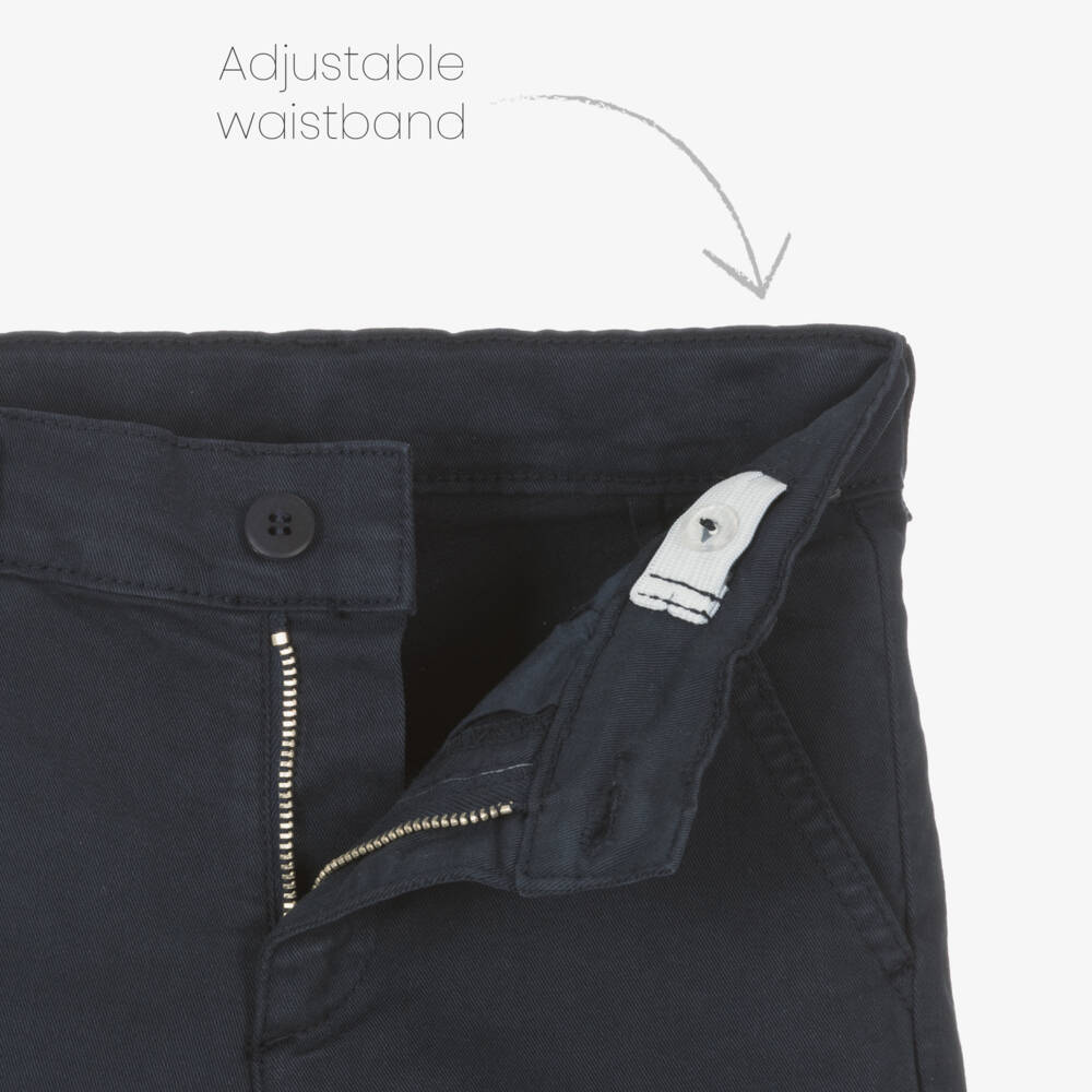 Patachou-Boys Elegant Blue & White Short Set | Childrensalon Outlet