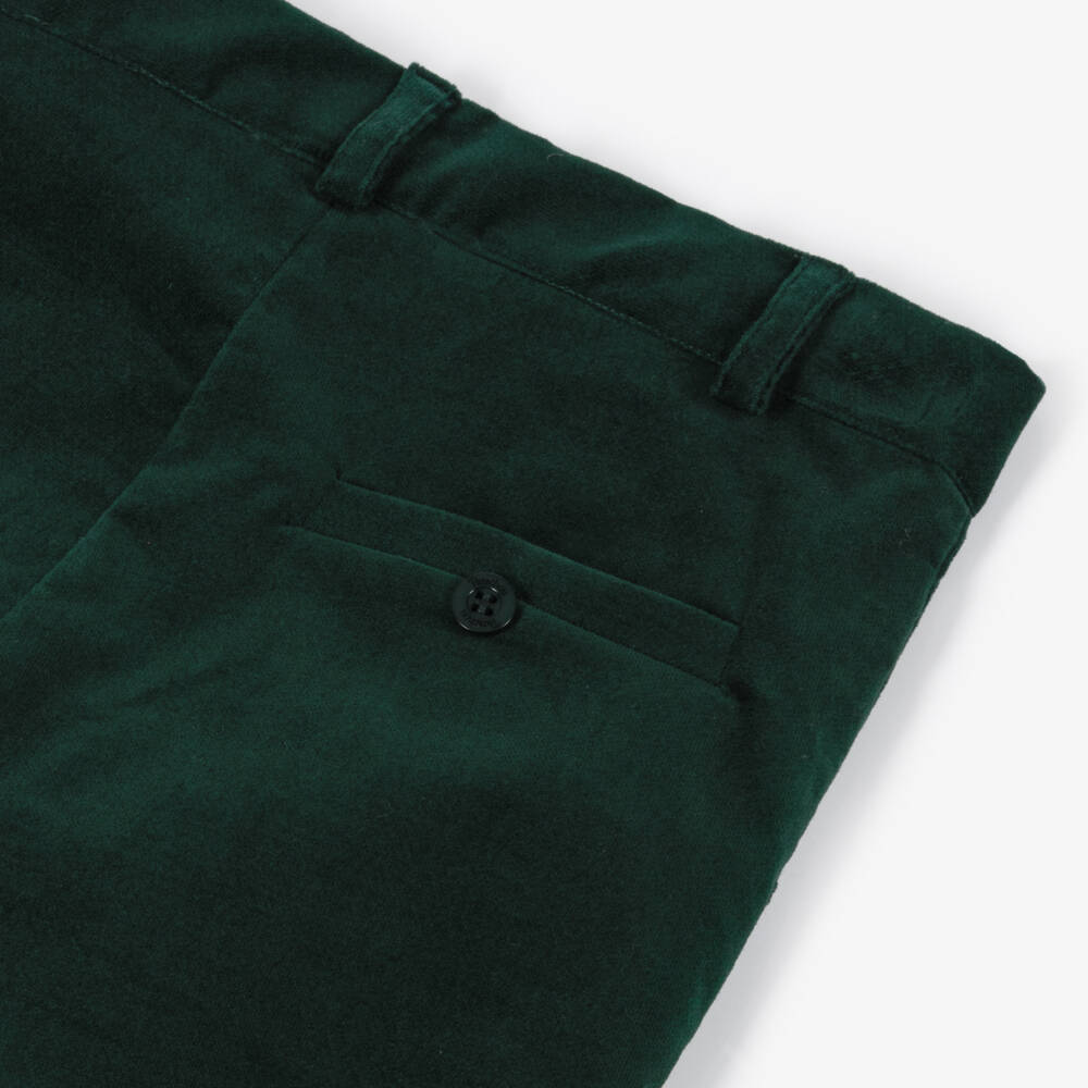 Patachou-Boys Forest Green Velvet Trousers | Childrensalon Outlet