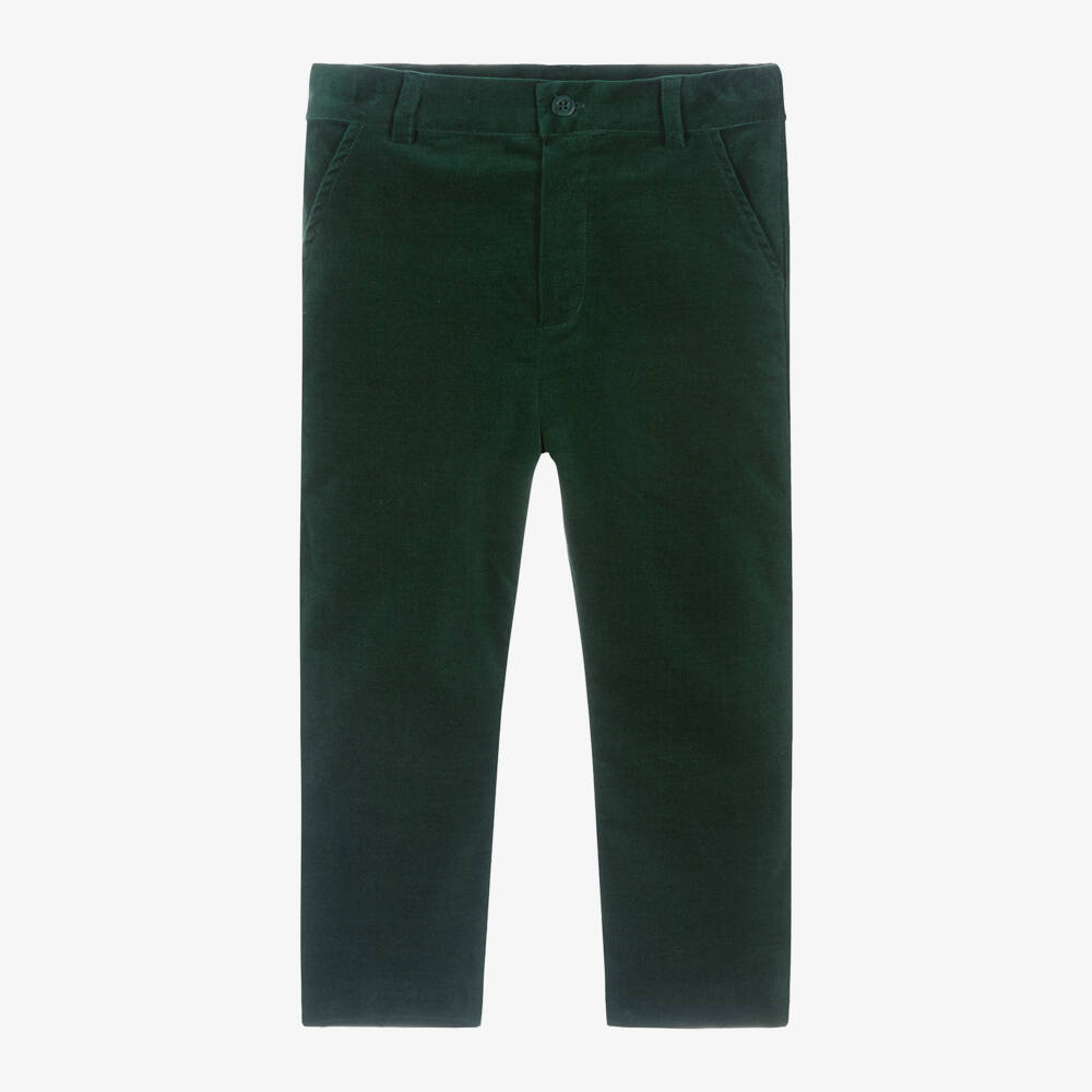 Patachou-Boys Forest Green Velvet Trousers | Childrensalon Outlet