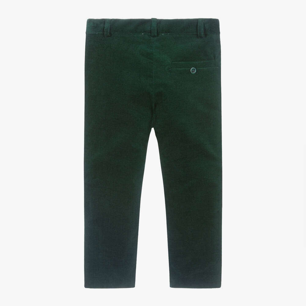 Patachou-Boys Forest Green Velvet Trousers | Childrensalon Outlet