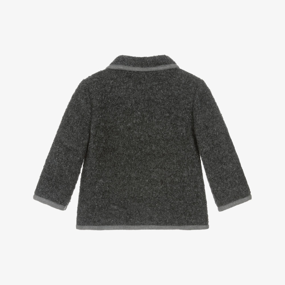 Patachou-Boys Grey Bouclé Jacket with Patch Pockets | Childrensalon Outlet