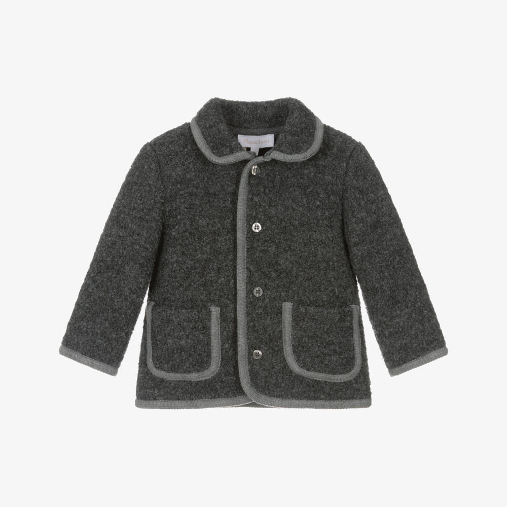 Patachou-Boys Grey BouclÃ© Jacket with Patch Pockets | Childrensalon Outlet