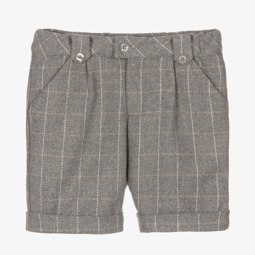 Patachou Boys Grey Check Shorts & Braces Childrensalon Outlet