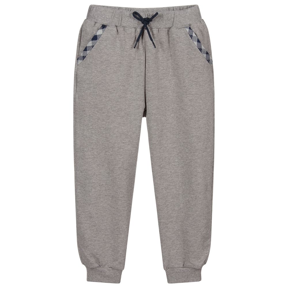 Boys Grey Cotton Joggers