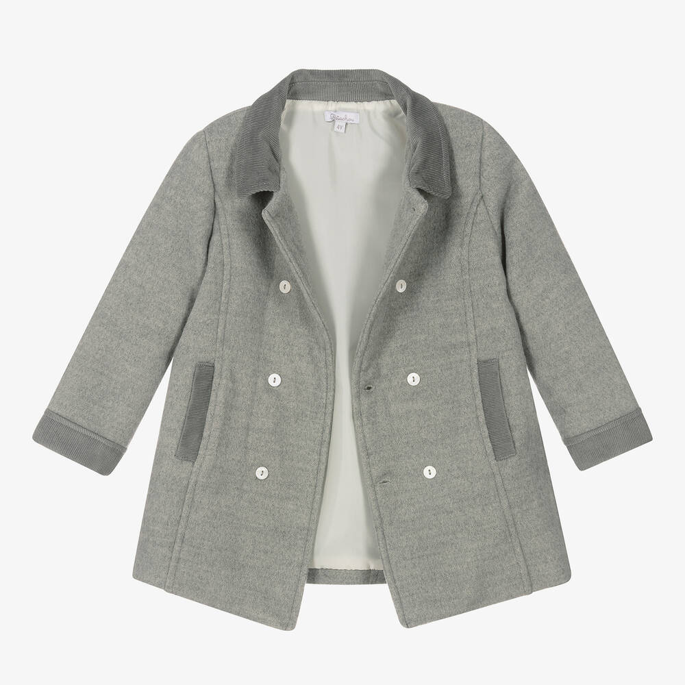 Patachou-Boys Grey Flannel Coat | Childrensalon Outlet