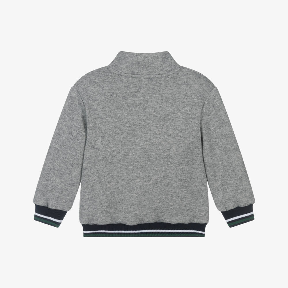 Patachou-Серый вязаный пуловер с полузастежкой для мальчиков | Childrensalon Outlet