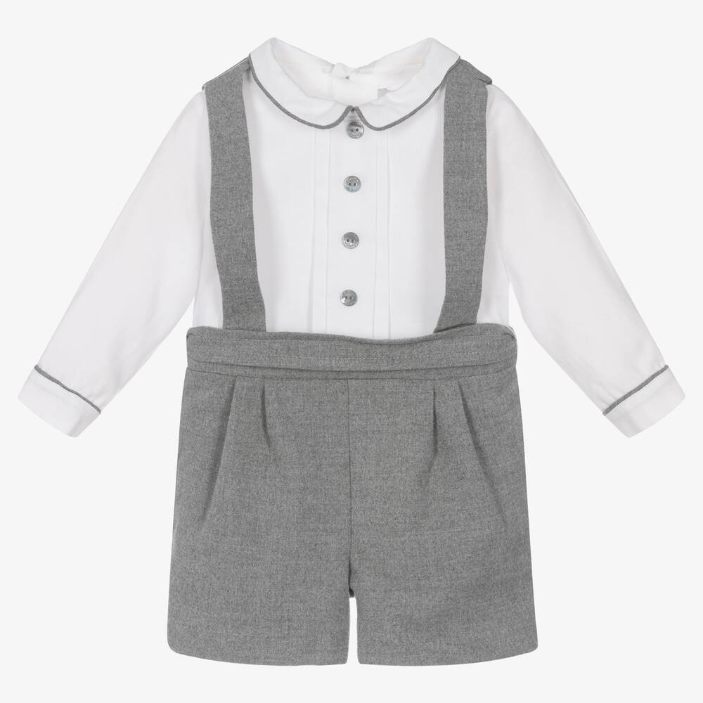 Patachou-Boys Grey & White Shortie | Childrensalon Outlet