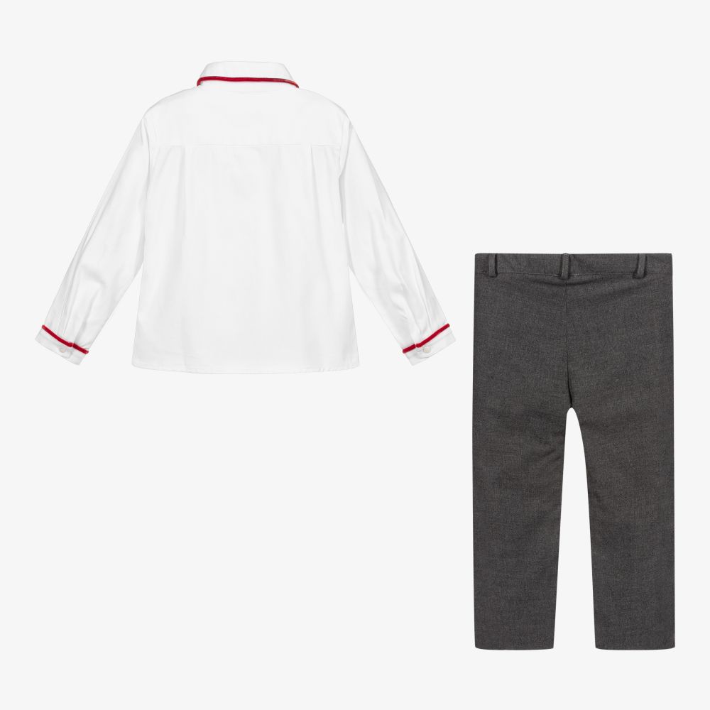 Patachou-Boys Grey & White Trouser Set | Childrensalon Outlet