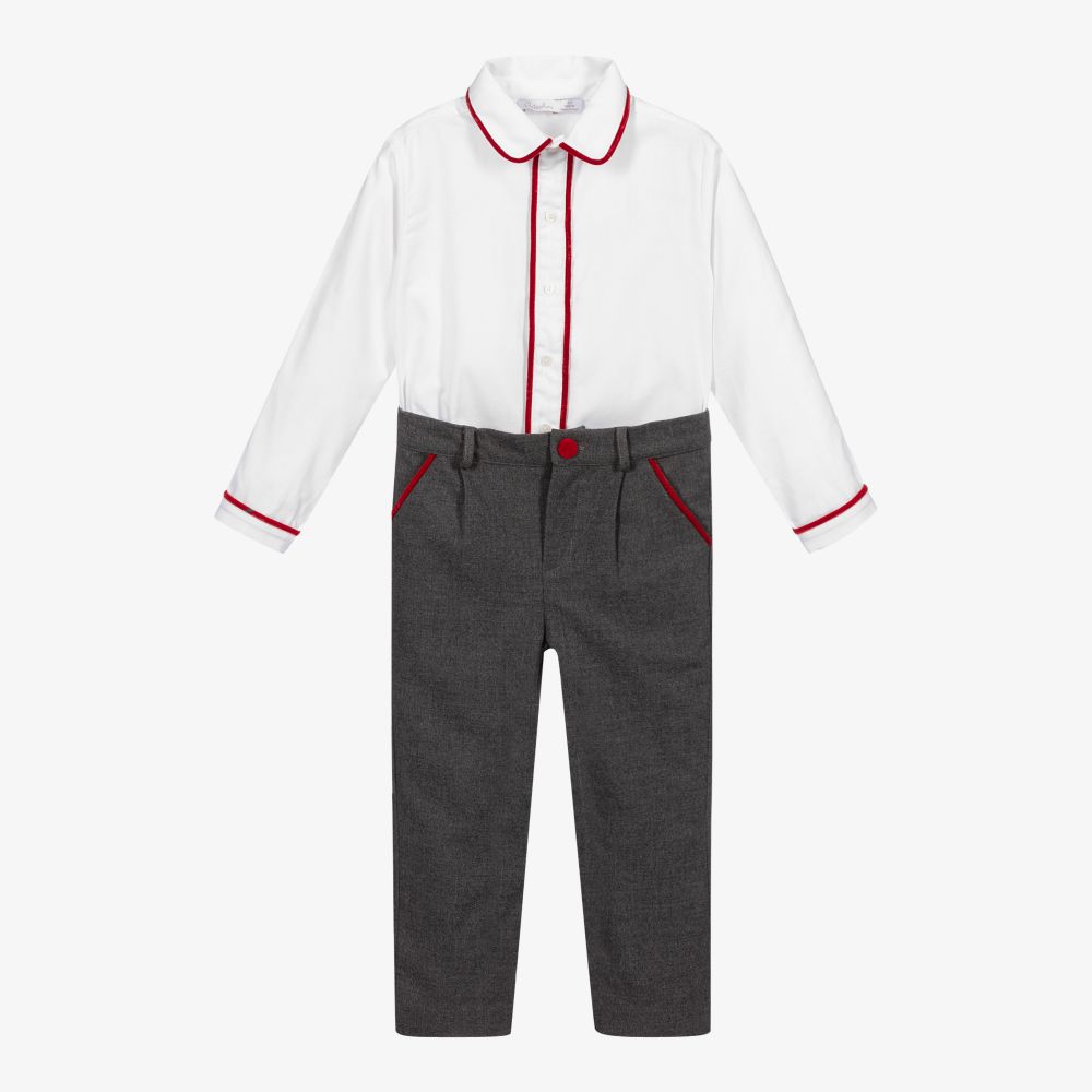 Patachou - Ensemble pantalon gris et blanc Garçon | Childrensalon