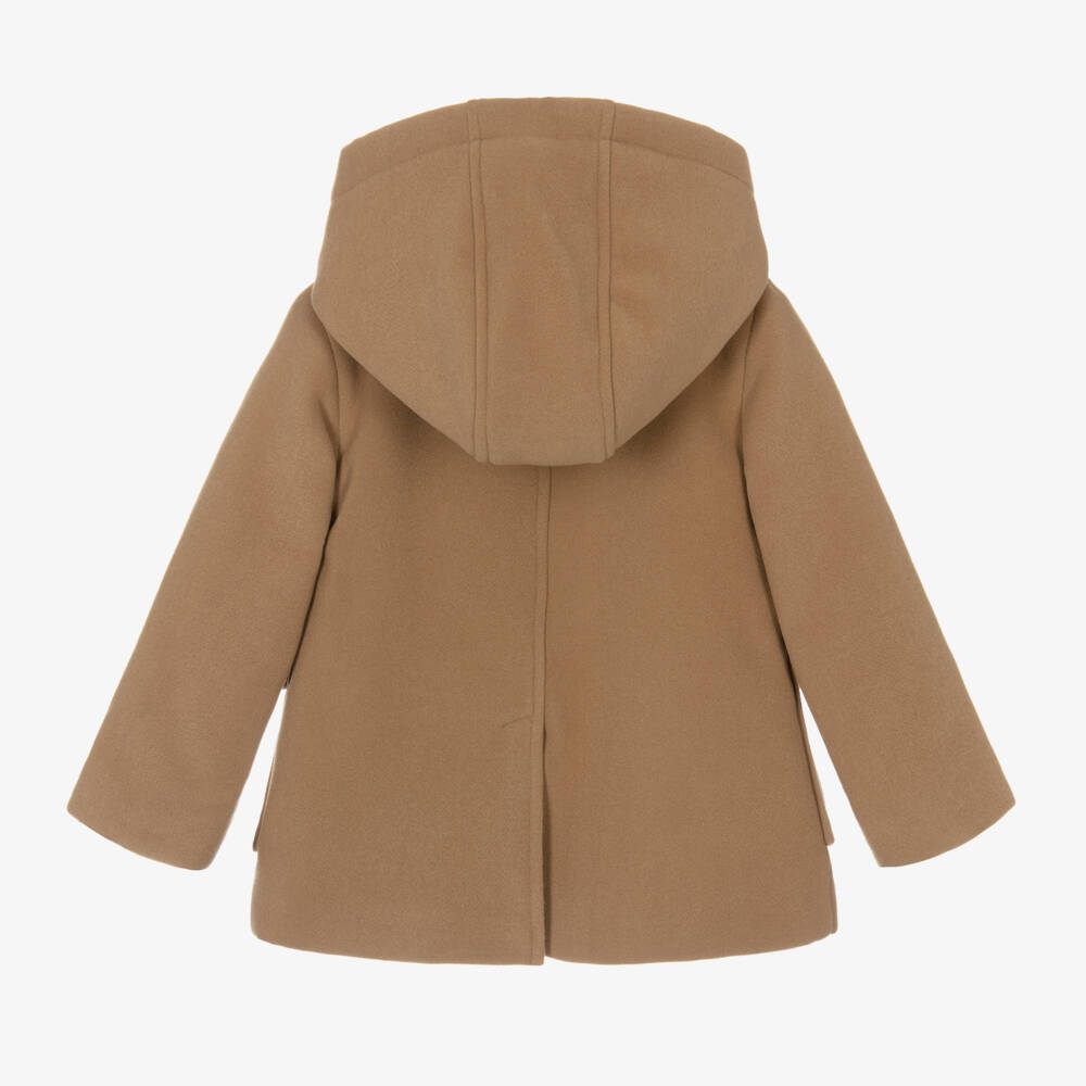 Patachou-Boys Hooded Beige Toggle Coat | Childrensalon Outlet