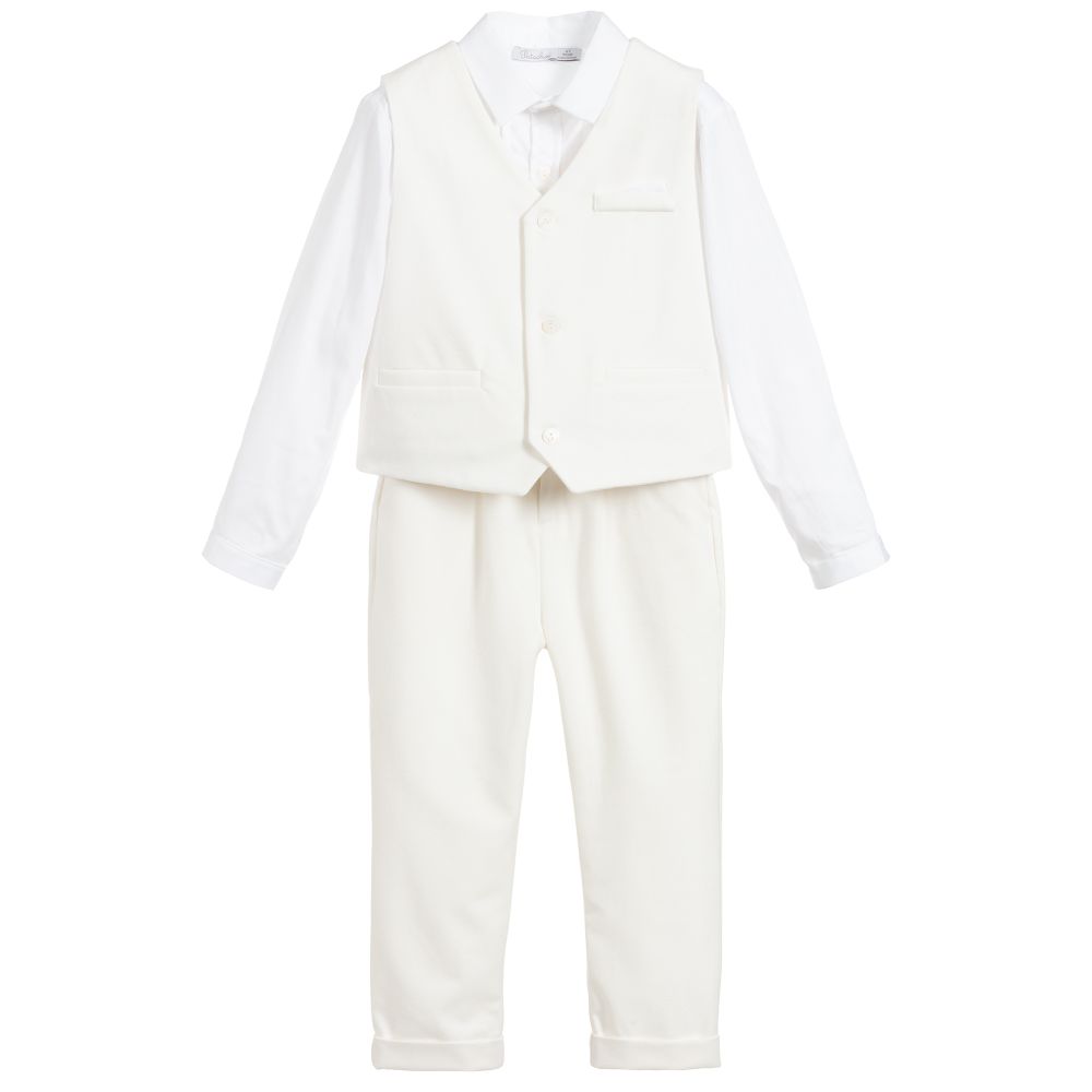 Patachou - Boys Ivory 3 Piece Outfit | Childrensalon