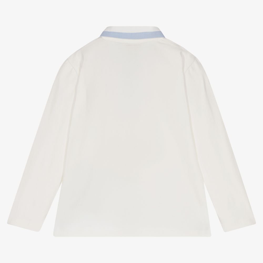 Patachou-Boys Ivory Cotton Polo Shirt | Childrensalon Outlet